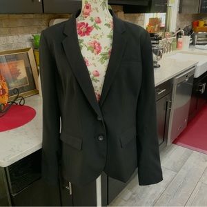 Apt 9 Black Business To Casual 2 Button Jacket Blazer Faux Pockets Size 16 Lined